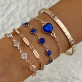 Ensemble de Bracelets Aveline Bleu Nordique | Or