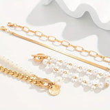 Ensemble de Bracelets Chic en Or - Serpent, Perles & Maillons | Or