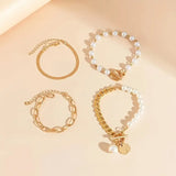 Ensemble de Bracelets Chic en Or - Serpent, Perles & Maillons | Or