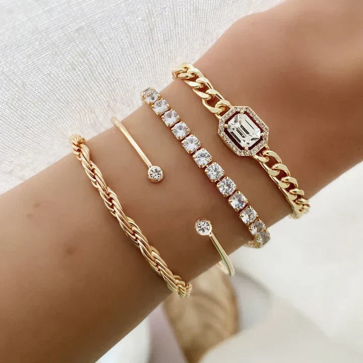 Ensemble de Bracelets Domitille Calvine | Or Blanc