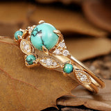 Ensemble de bagues avec turquoise | Or