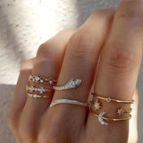 Ensemble de bagues rétro brillantes | Or