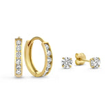 Ensemble de boucles d'oreilles « Dara brillant » avec pierres | Or