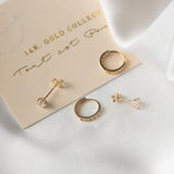 Ensemble de boucles d'oreilles « Dara brillant » avec pierres | Or