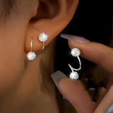 Ensemble de boucles d'oreilles légères de luxe avec des billes en spirale et des strass | Or