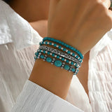 Ensemble de bracelets boho avec des perles turquoise