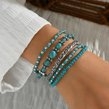 Ensemble de bracelets boho avec des perles turquoise