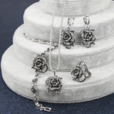 Ensemble élégant en argent avec zirconium