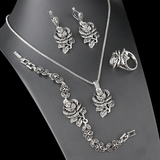 Ensemble élégant en argent avec zirconium
