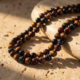 Collier "Oeil Multiple" en Oeil de Tigre, Oeil de Faucon & Oeil de Taureau