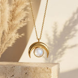 Collier "Croissant de Lune" en Pierre de Lune