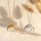 Collier "Croissant de Lune" en Pierre de Lune