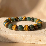 Bracelet "Équilibre & Protection" en Oeil de Tigre & Agate Mousse