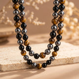 Collier "3 Protections" en Hématite, Obsidienne & Oeil de Tigre