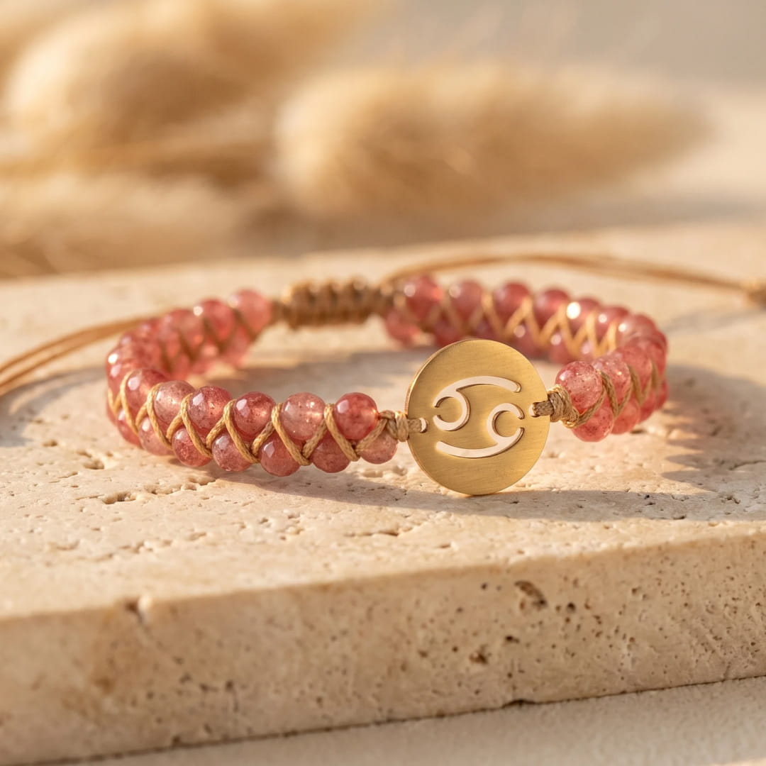 Bracelet Tressé "12 Constellations" en Pierres Naturelles