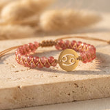 Bracelet Tressé "12 Constellations" en Pierres Naturelles