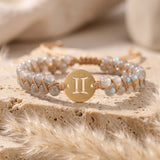 Bracelet Tressé "12 Constellations" en Pierres Naturelles