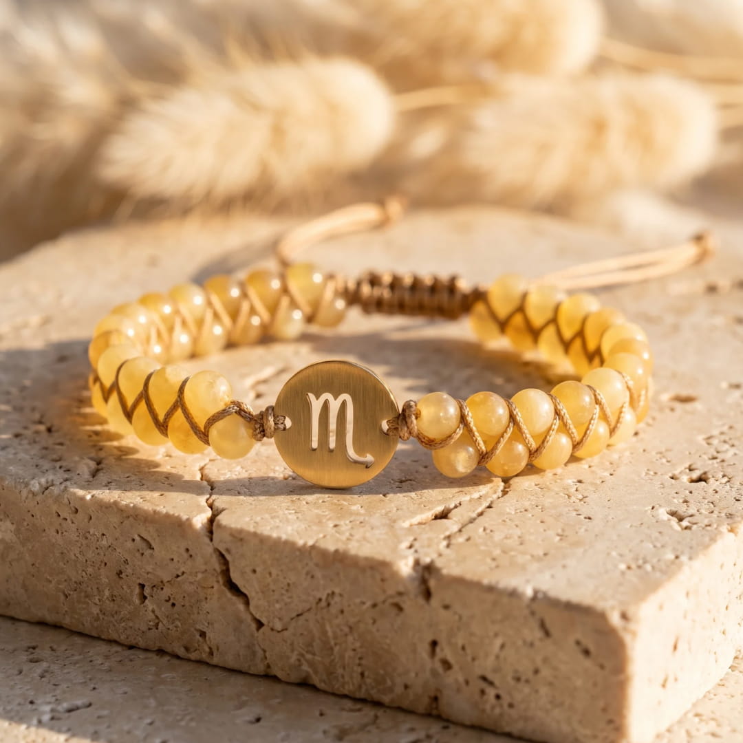 Bracelet Tressé "12 Constellations" en Pierres Naturelles