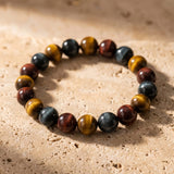 Bracelet "Oeil Multiple" en Oeil de Tigre, Oeil de Taureau & Oeil de Faucon