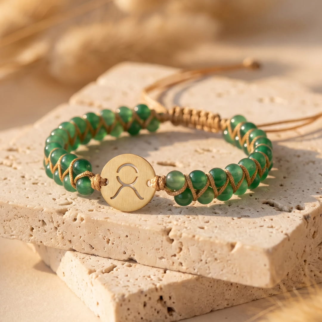 Bracelet Tressé "12 Constellations" en Pierres Naturelles