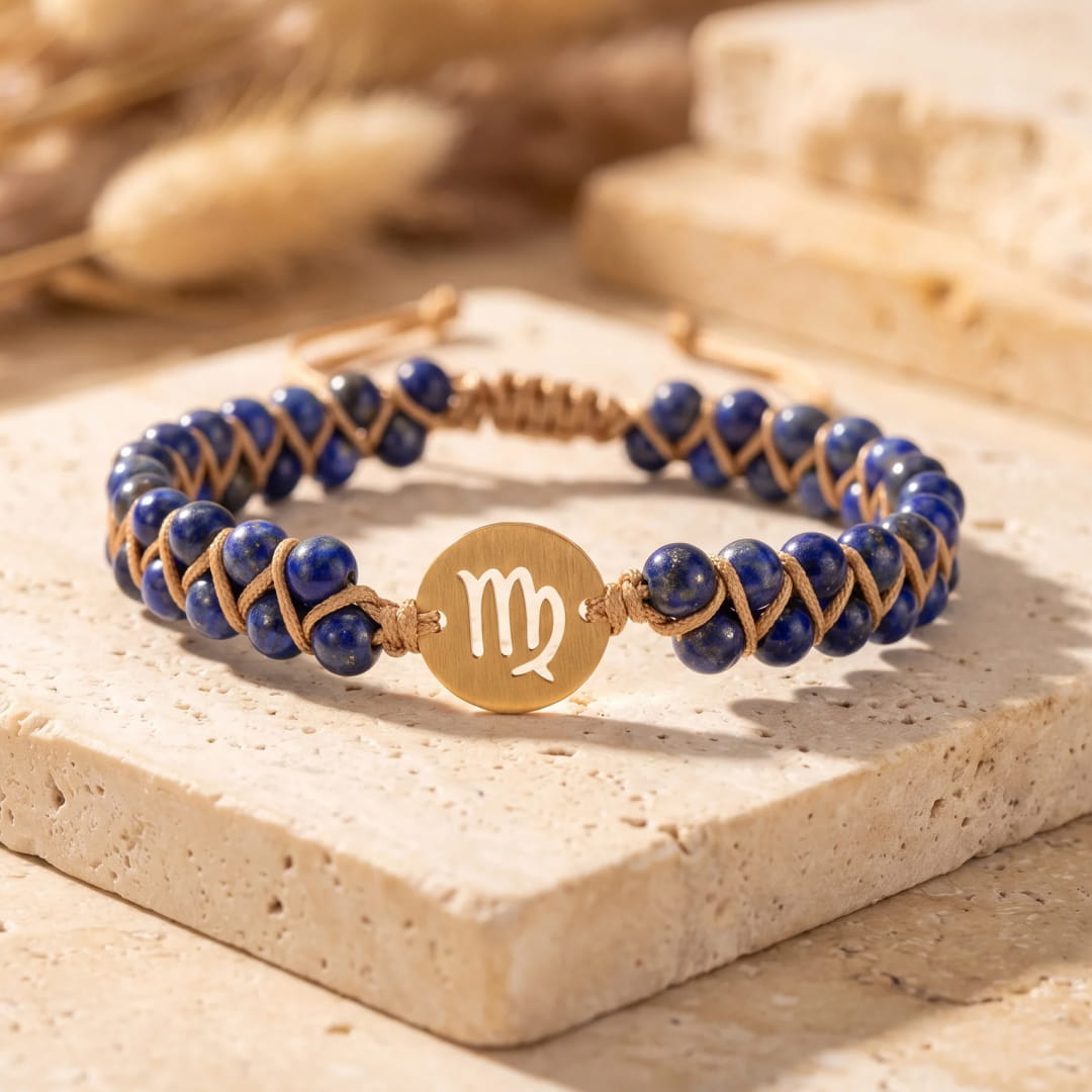 Bracelet Tressé "12 Constellations" en Pierres Naturelles