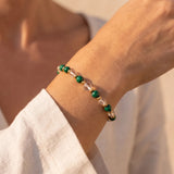 Bracelet "Nouveau Départ"en Malachite et Cristal de Roche