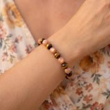 Bracelet "Élan Positif" Oeil de tigre & Pierre de Soleil