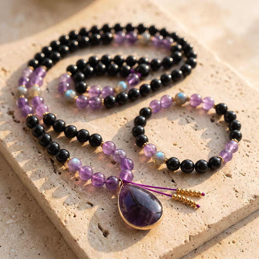 Collier Mala « Gardienne Intérieure » en Pierres Naturelles