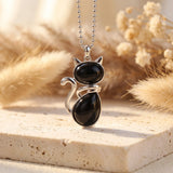 Pendentif Chat en Pierre Naturelle