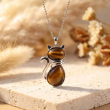 Pendentif Chat en Pierre Naturelle