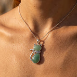 Pendentif Chat en Pierre Naturelle