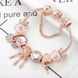 Bracelet Attrape-Rêves Rose avec Charms en Argent Sterling Inclus