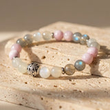 Bracelet "Douceur Féminine" en Labradorite, Pierre de Lune & Kunzite