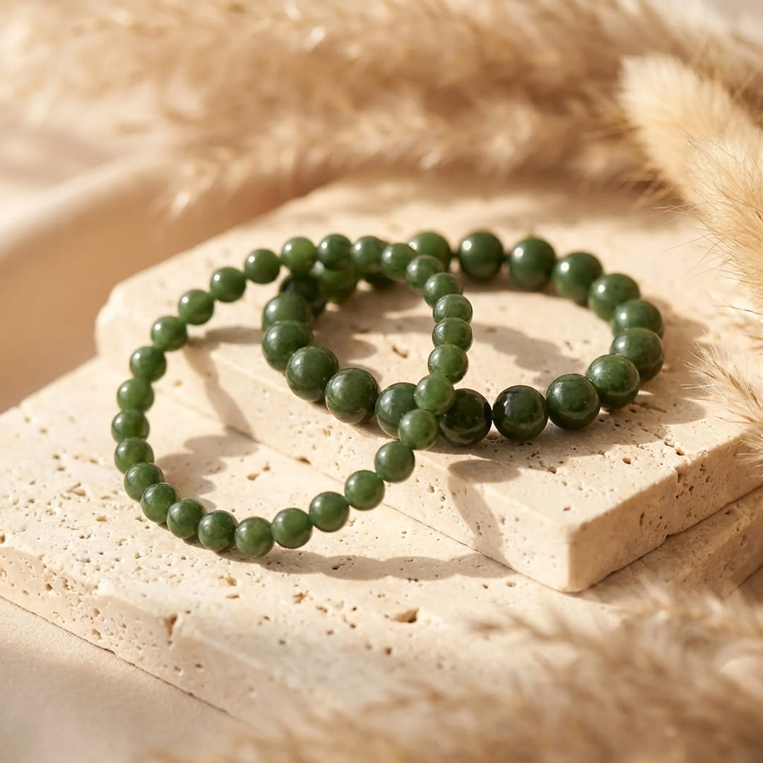 Bracelet “Dhara” en Jade Néphrite