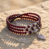 Bracelet Multi-tours "Abondance" en Grenat