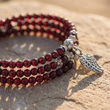 Bracelet Multi-tours "Abondance" en Grenat