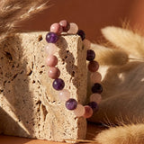 Bracelet "Amour de Soi" en Rhodonite, Quartz Rose & Améthyste