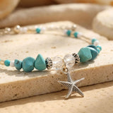 Bracelet de Cheville Étoile de Mer en Turquoise