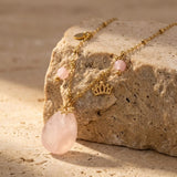 Collier "Cocon d'Amour" en Quartz Rose