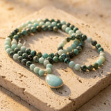 Collier Mala “Retour à l’Essentiel” en Amazonite