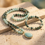Collier Mala “Retour à l’Essentiel” en Amazonite