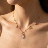 Collier "Cocon d'Amour" en Quartz Rose