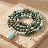 Collier Mala “Retour à l’Essentiel” en Amazonite