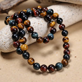 Collier "Oeil Multiple" en Oeil de Tigre, Oeil de Faucon & Oeil de Taureau