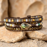 Bracelet Wrap "Protection Symbolique" en Labradorite