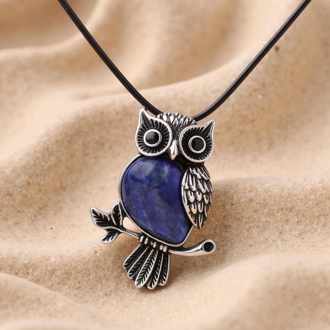 Collier "Esprit du Hibou" – Pierre Naturelle au Choix