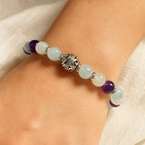 Bracelet Premium "Ciel Intérieur" en Améthyste, Aigue-Marine & Pierre de Lune