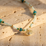 Collier "Oeil protecteur & Sérénité Intérieure" en Amazonite & Apatite