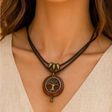 Collier "Arbre de Vie Sacré" en Bois Naturel