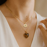 Collier Double Rang "Coeur Protecteur" en Oeil de Tigre